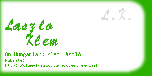 laszlo klem business card